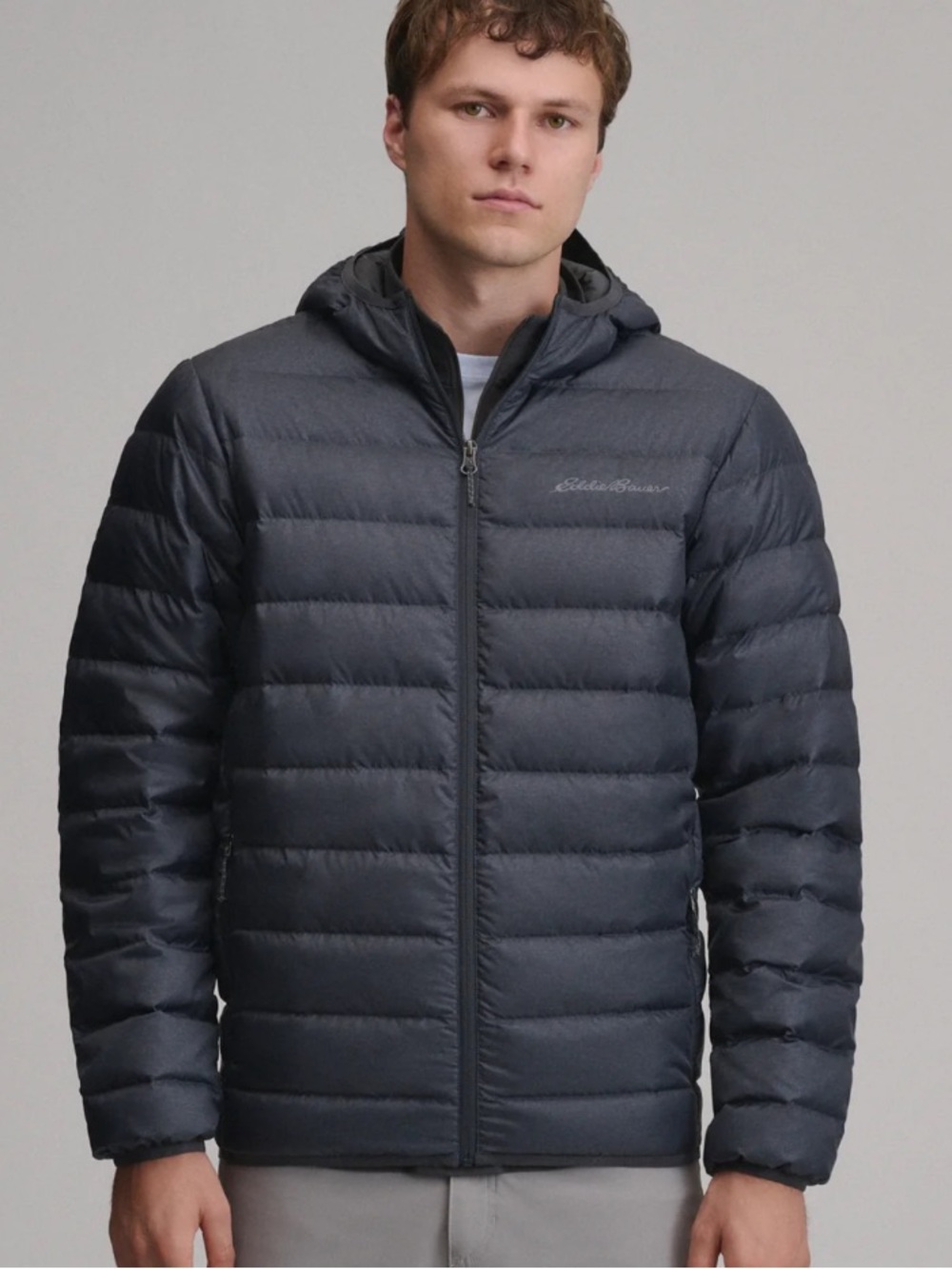 Eddie Bauer XL Men's CirrusLite 650 Premium Down Hooded Jacket Smoke Blue New